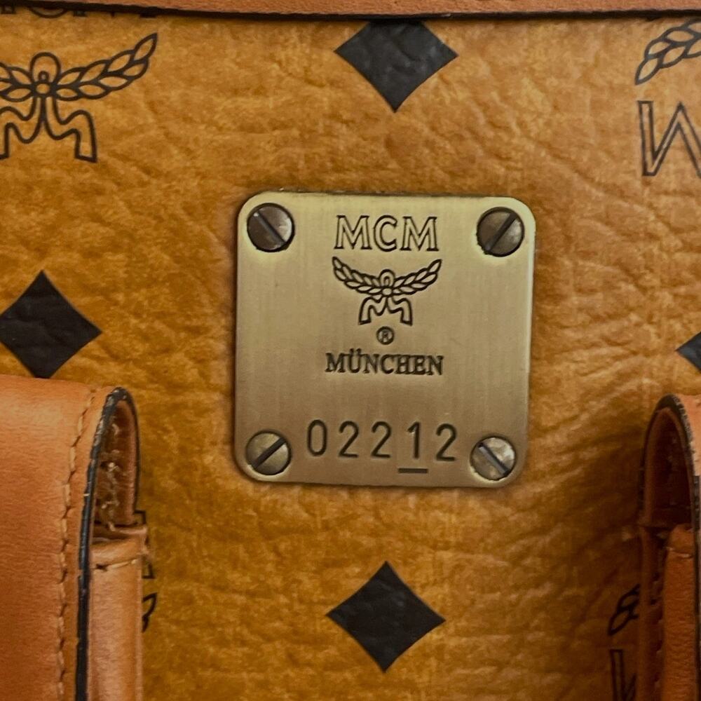 MCM Vintage Top Handle Satchel / Tote Cognac Visetos Monogram Pre-Owned - Picture 3 of 13